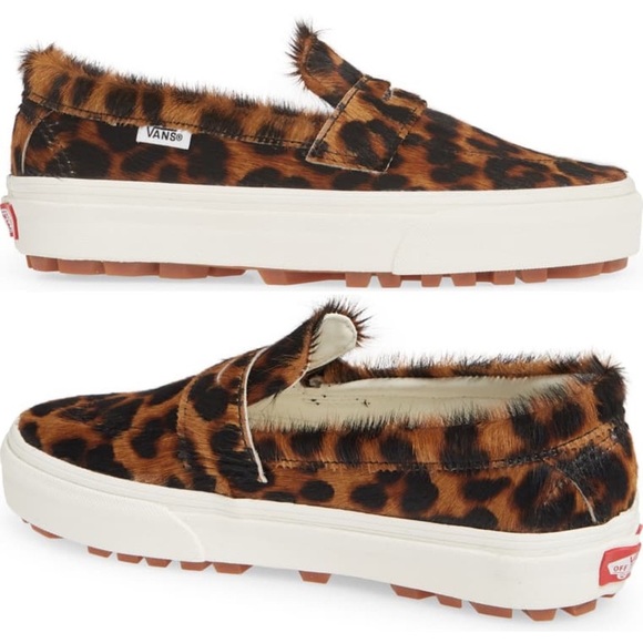 new Vans ☻︎ Calf Hair Slip On Sneaker ☻︎ Leopard - Picture 4 of 15
